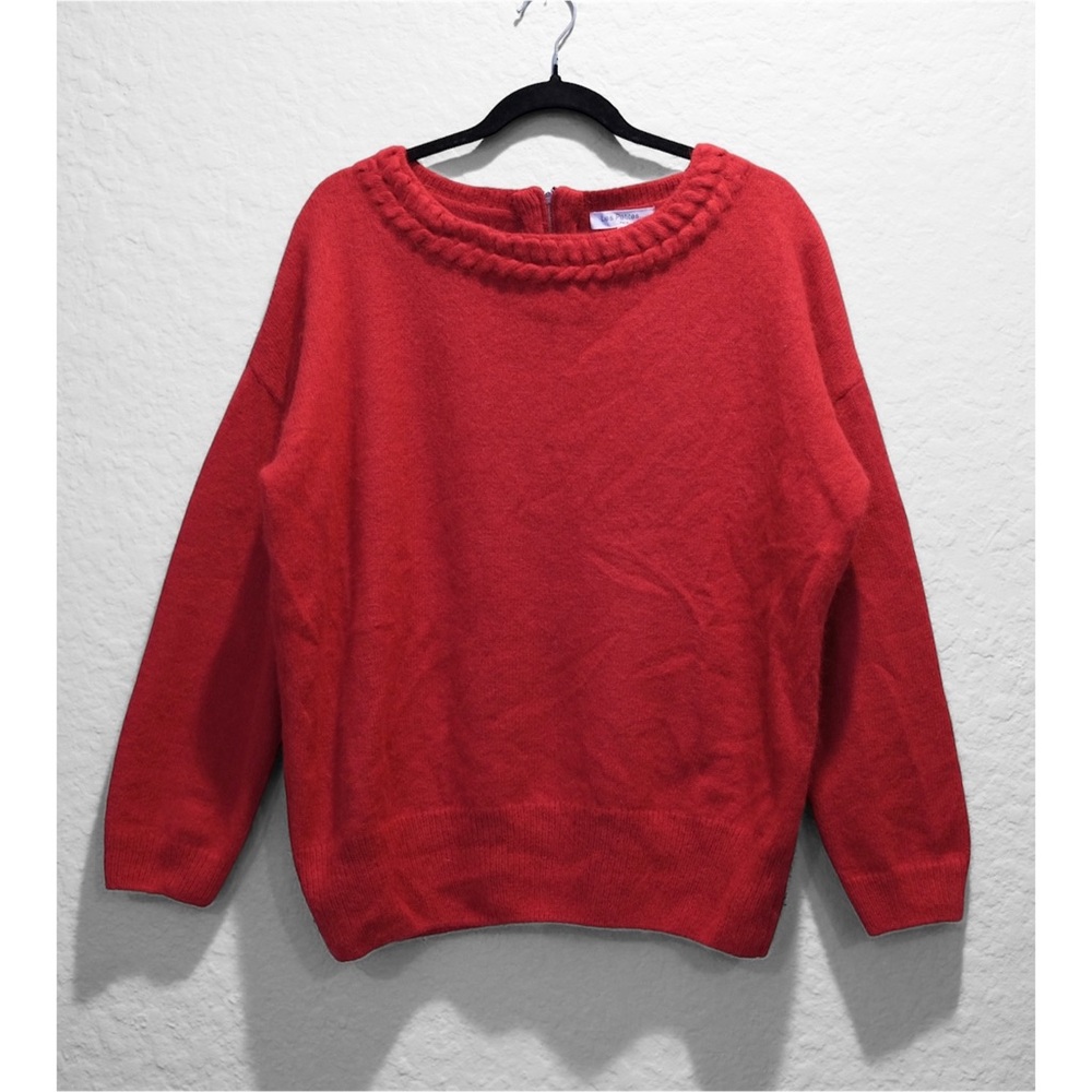 Les Petites Paris Angora Blend Dark Red Sweater Size L Quiet Luxury